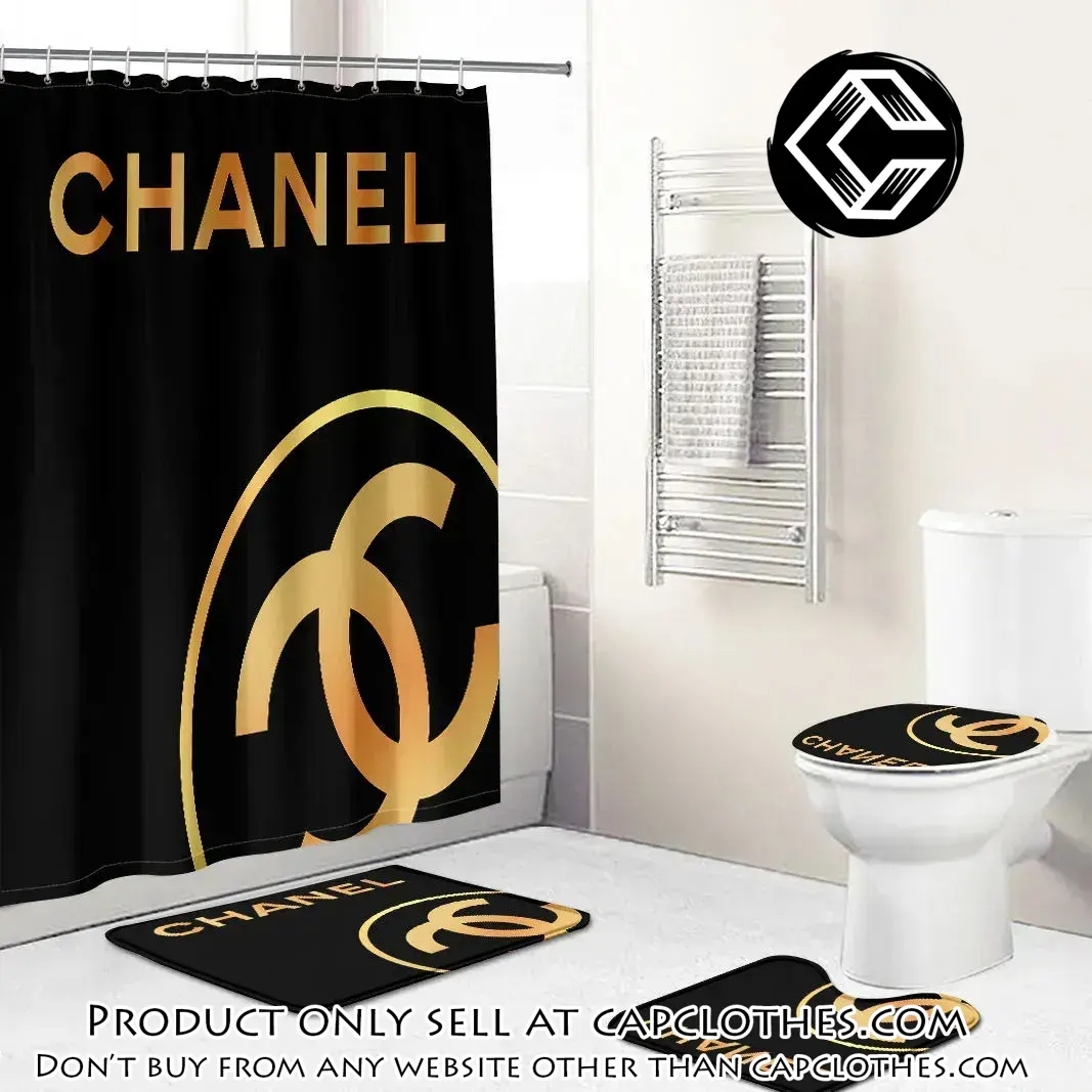 Chanel yellow fashion logo limited luxury brand black bathroom set home decor cc4222600